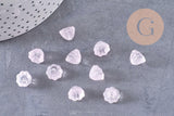 Perles fleur verre rose très clair, perles verre tchèque, perles fleur, verre violet, 11mm, x10 (G4586)