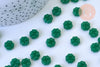 Perles fleur verre vert 6x3mm, x10 (G5610)