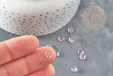 Perles fleur verre violet et or, perles verre tchèque, perles fleur, verre violet, 6x3mm, x10 (G4196)