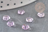 Perles fleur verre violet et or, perles verre tchèque, perles fleur, verre violet, 6x3mm, x10 (G4196)