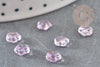 Perles fleur verre violet et or, perles verre tchèque, perles fleur, verre violet, 6x3mm, x10 (G4196)