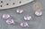 Perles fleur verre violet et or, perles verre tchèque, perles fleur, verre violet, 6x3mm, x10 (G4196)