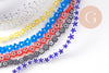 Perles fleurs verre millefiori artisanal 6.5-9mm, x1 fil de 40cm (G10493)