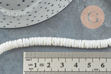 Perles heishi coquillage naturel blanc 5.5-6mm x1 fil de 60cm (G0191)