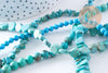 Perles howlite naturelle turquoise 12-14-16-18mm, x1 fil de 37cm (G1851)