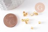 Perles intercalaires carré laiton brut 3mm, x50 (G0034)