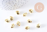 Perles intercalaires nuggets zamac doré 9.5x7mm, x10 (G10653)