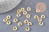 Perles intercalaires rondelles acier 304 inoxydable doré 8mm, x20 (G3464)