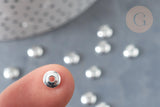 Perles intercalaires rondelles laiton argenté 6x2mm, x50 (G7910)