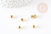 Perles intercalaires rondes laiton doré 18k 6mm, x10 (G1199)