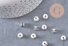 Perles intercalaires tube argent vieilli 7mm x10, (G1438)