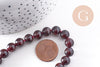 Perles jade bordeaux 2mm, jade naturel, perle pierre, pierre précieuse,8mm,fil complet de 38,5 cm (G2907)