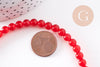 Perles jade naturel rouge 6mm, x1 fil de 40cm (G1783)