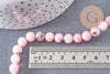 Perles jaspe rose Fleur de cerise naturel 8mm, x1 fil de 38cm (G3845)