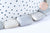 Perles jaspe zebré rectangulaire 18x14mm, des perles en jaspe gris naturelle, x5 perles (G8380)