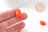 Perles ovale facettées plastique ORANGE 18mm, x10 (G7144)