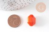 Perles ovale facettées plastique ORANGE 18mm, x10 (G7144)