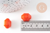 Perles ovale facettées plastique ORANGE 18mm, x10 (G7144)
