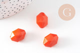 Perles ovale facettées plastique ORANGE 18mm, x10 (G7144)