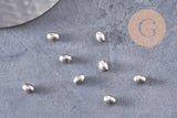 Perles ovales argent intercalaires, fournitures créatives, perles argentées, apprêts argent,5mm, x10 (G0880)