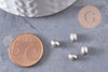Perles ovales argent intercalaires, fournitures créatives, perles argentées, apprêts argent,5mm, x10 (G0880)