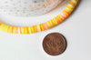 Perles polymère jaune pastel heishi 6mm, Perles plastique, perle heishi,perle disque, 6mm,le fil de 320 perles G4205