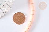 Perles tube rose polymère saumon 6.5mm, x1 fil de 40cm (G7325)