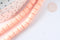 Perles tube rose polymère saumon 6.5mm, x1 fil de 40cm (G7325)