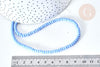 Perles porcelaine abacus bleu tendre 4x3mm, x1 fil de 38cm (G7811)