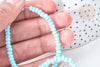 Perles porcelaine abacus bleu tendre 4x3mm, x1 fil de 38cm (G7811)