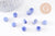 Perles porcelaine émail bleu, perle céramique, perle porcelaine,perle disque, céramique bleue,12mm, x10 G5363