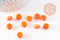 Perles porcelaine orange, perle céramique,perle disque, céramique orange,10mm, x10 (G4729)