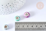 Perles porcelaine rondelle couleur mixte12-13mm, x10 (G7165)