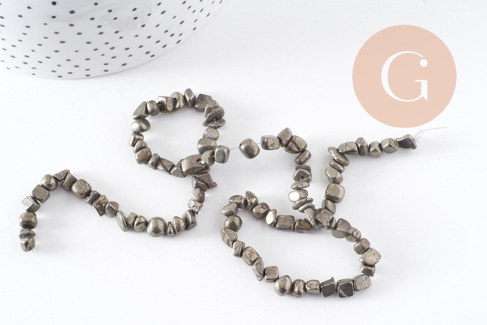 Perles pyrite nugget naturelles 5-8mm x1 (G2054)
