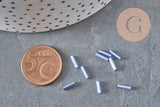 Blue Tube Seed Beads 6x2mm, Blue Seed Beads, Metallic Blue Beads, x 5gr G2478