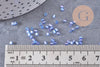 Perles rocaille Tube bleu irisé 2.5-3mm, x10gr (G10396)