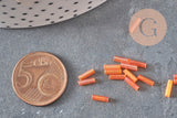 Orange tube seed beads 6mm, x10gr (G2692)
