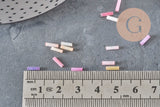Glass seed beads Tube pastel multicolour 6x2mm, x 10gr (G1651)