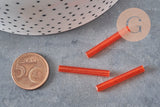 Tube seed beads, orange seed beads, orange glass, long tube, orange tube bead, 28mm, x 10gr G4392