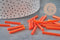 Tube seed beads, orange seed beads, orange glass, long tube, orange tube bead, 28mm, x 10gr G4392