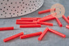 Tube seed beads, red seed beads, red glass, long tube, red tube bead, 28mm, x 10gr G4390