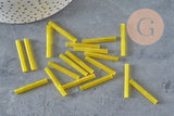 Seed beads Translucent yellow seed tube, 28mm, x 10gr G4391