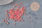 Cuentas de semillas de tubo rojo iridiscente, cuentas de tubo, cuentas de semillas rojas, cuentas rojas iridiscentes, 6 mm x 2 mm, x 5 gr G0666