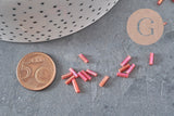 Cuentas de semillas de tubo rojo iridiscente, cuentas de tubo, cuentas de semillas rojas, cuentas rojas iridiscentes, 6 mm x 2 mm, x 5 gr G0666