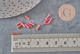Cuentas de semillas de tubo rojo iridiscente, cuentas de tubo, cuentas de semillas rojas, cuentas rojas iridiscentes, 6 mm x 2 mm, x 5 gr G0666