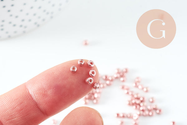 Perles rocaille cuivre métallisé 3mm, x10 Gr (G10737)