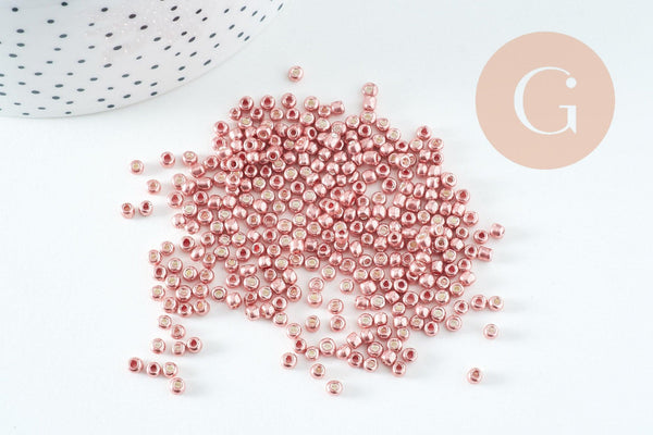 Perles rocaille cuivre métallisé 3mm, x10 Gr (G10737)