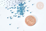 Perles tube verre bleu foncé métallisé mat façon Delica miyuki, x1 Sachet 8g (G7776)