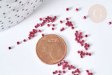 Perles tube rose foncé métallisé mat façon Delica miyuki, x1 sachet de 8g (G8135)
