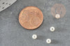 Perles ronde acrylique imitation perle eau douce beige 4mm, création bijoux DIY, x30 (0.9gr) (G9368)